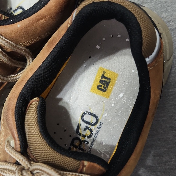 CATERPILLAR Men's Brown Leather Composite Toe Work Shoes Sneakers Low-Top Boots - Picture 15 of 17